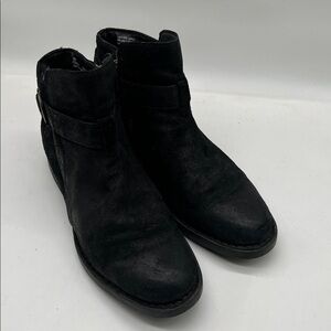 BORN JORGETTE WOMEN'S BLACK LEATHER ANKLE BOOTS US 9 M CASUAL SHOES